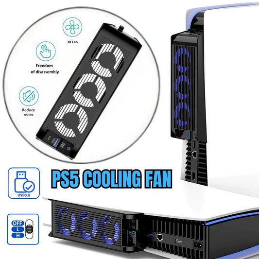 PlayStation 5 PS5 USB 3 Speed Cooling Fan Stan Cooler For Game Console