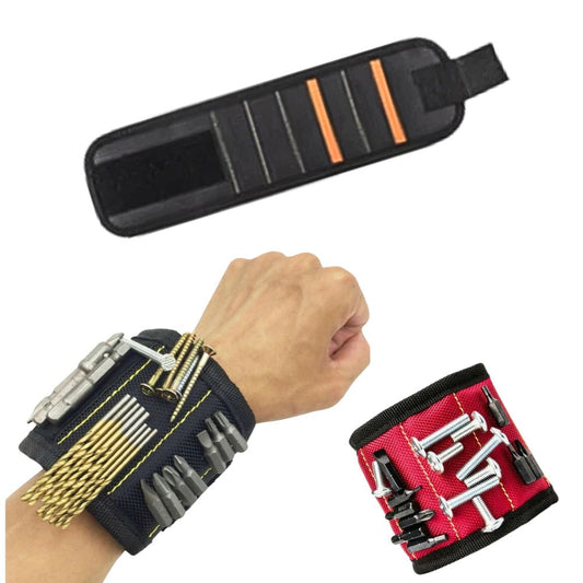 Portable Magnetic Wristband Tool Bag Belt Screws Nails Drill Bit Bracelet 5Grids