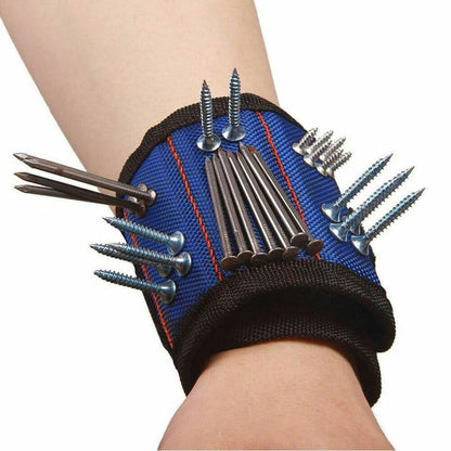 Portable Magnetic Wristband Tool Bag Belt Screws Nails Drill Bit Bracelet 5Grids
