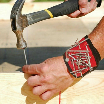 Portable Magnetic Wristband Tool Bag Belt Screws Nails Drill Bit Bracelet 5Grids