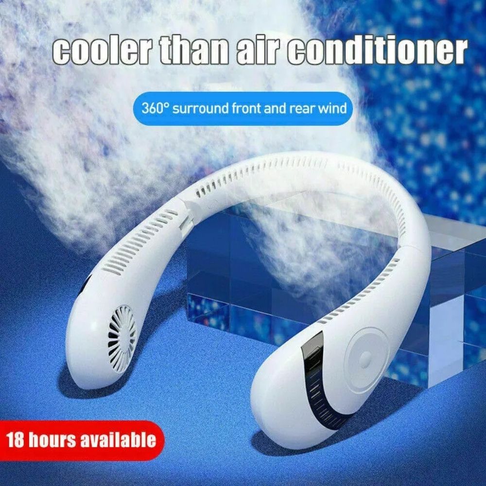 Portable Mini Neck Fan Hanging USB Rechargeable Cooling Air Cooler Bladeless