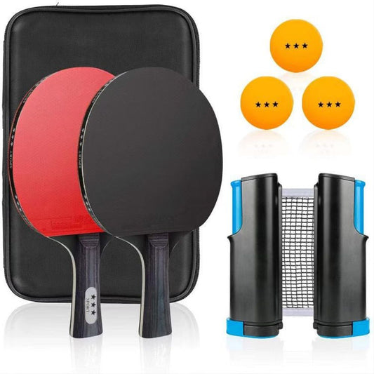 Portable Table Tennis Kit Ping Pong Set Instant Retractable Net Rack + 2 Bats + 4 Balls