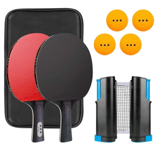 Portable Table Tennis Kit Ping Pong Set Instant Retractable Net Rack + 2 Bats + 4 Balls