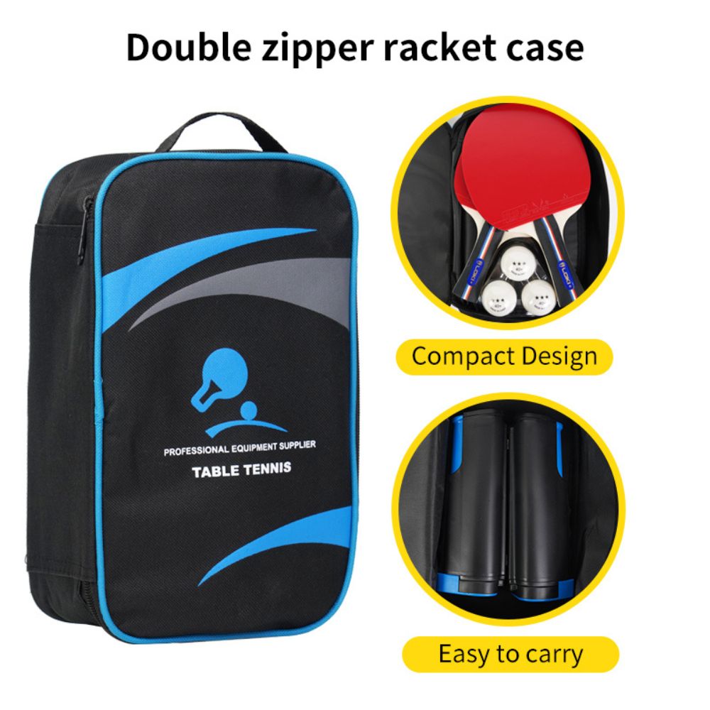 Portable Table Tennis Set – Retractable Net, 2 Bats & 3 Balls in Carry Bag, Fits Any Table