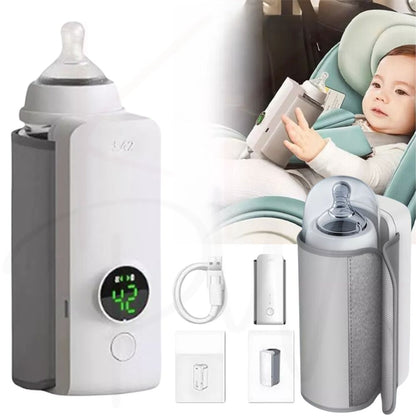 Portable USB Rechargeable Baby Bottle Warmer with Temperature Display Milk Heater