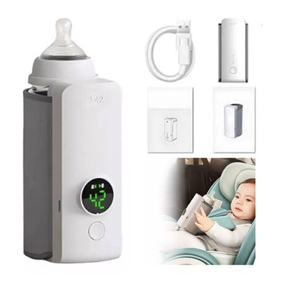 Portable USB Rechargeable Baby Bottle Warmer with Temperature Display Milk Heater