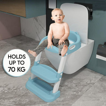 Potty Trainer Toilet Seat With Ladder Chair Kids Toddler Step Up Training Stool