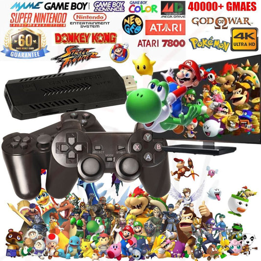 PowKiddy X2 Plus Upgraded Game Stick Retro Console Double Wireless Controller 40000+ games 128GB Pocket Arcade