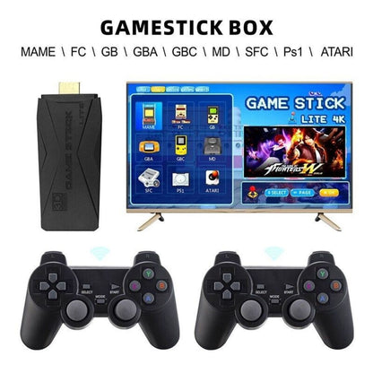 PowKiddy X2 Plus Upgraded Game Stick Retro Console Double Wireless Controller 40000+ games 128GB Pocket Arcade