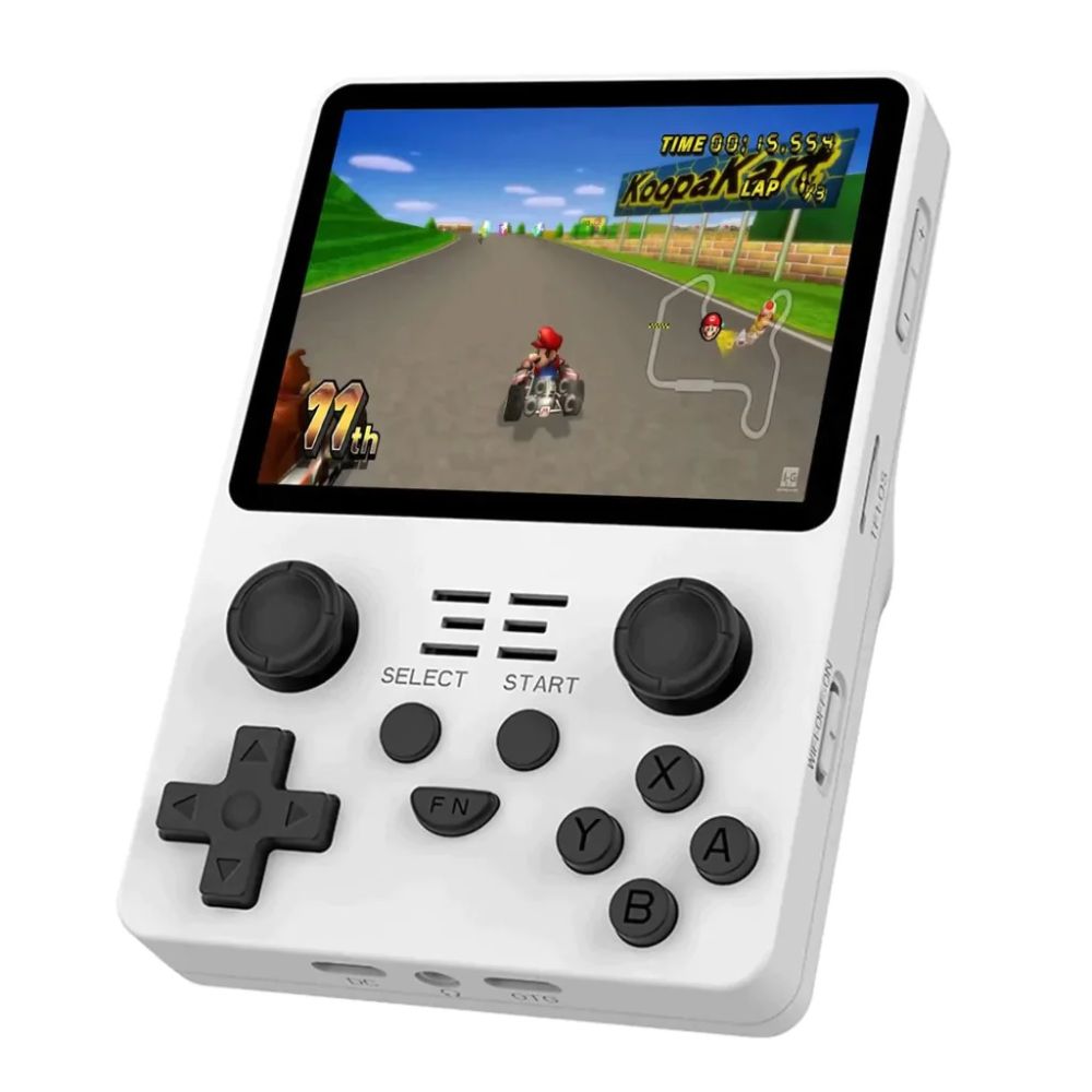 Featuring a sleek white design and an HD LCD screen, this portable device allows you to relive your favorite retro games anytime, anywhere. 