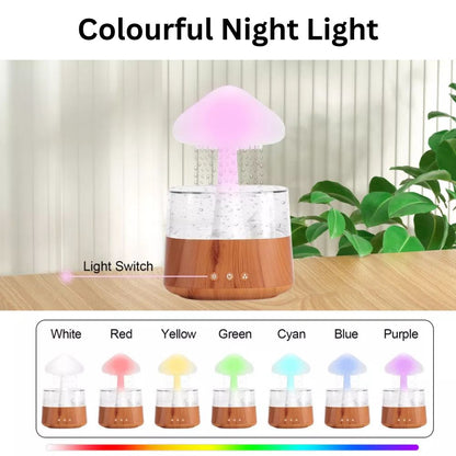 Rain Cloud Humidifier Desk Lamp Relaxing Aromatherapy USB Raindrop Sound Diffuser