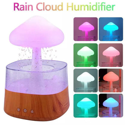 Rain Cloud Humidifier Desk Lamp Relaxing Aromatherapy USB Raindrop Sound Diffuser