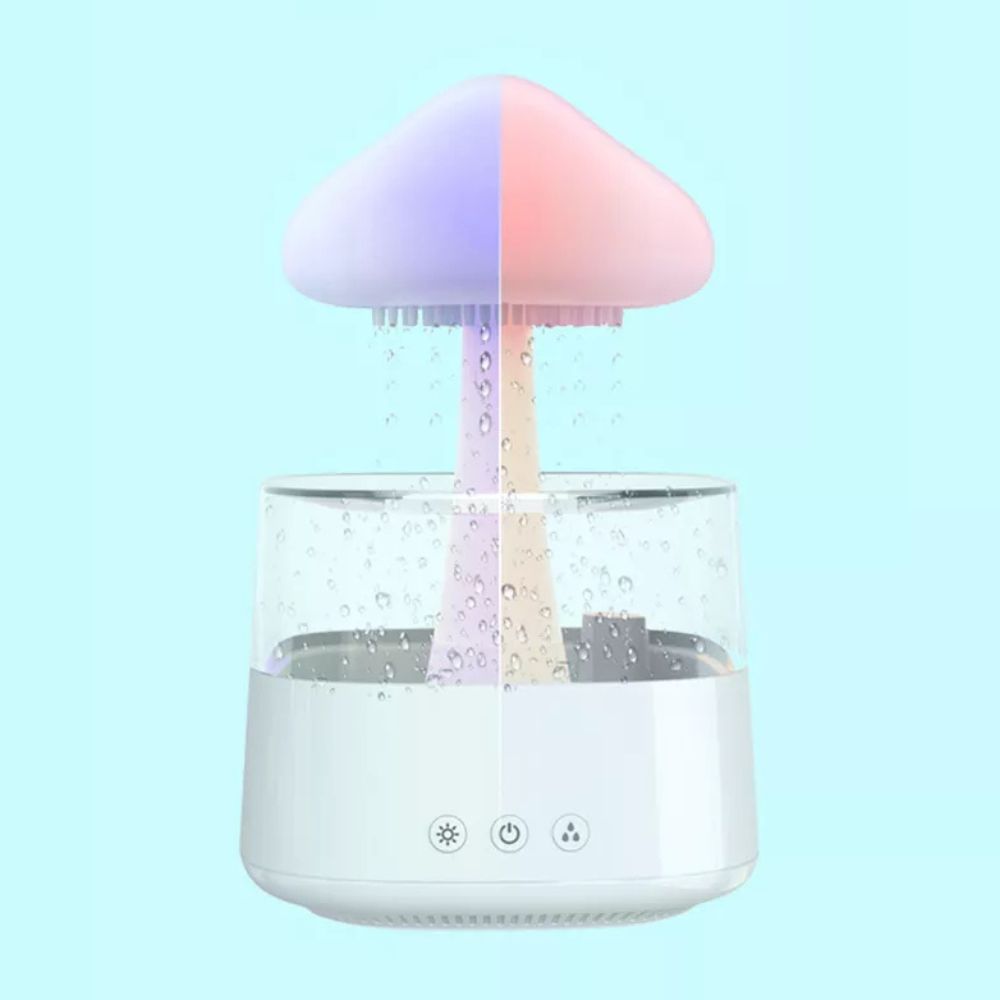 Rain Cloud Humidifier Desk Lamp Relaxing Aromatherapy USB Raindrop Sound Diffuser