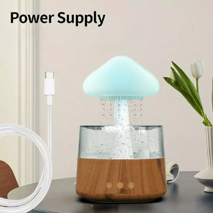 Rain Cloud Humidifier Desk Lamp Relaxing Aromatherapy USB Raindrop Sound Diffuser