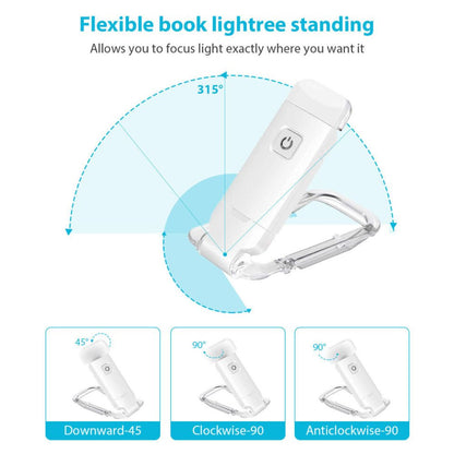 Rechargeable Book Night Reading Light USB Clip on Mini LED Lamp White Flexible