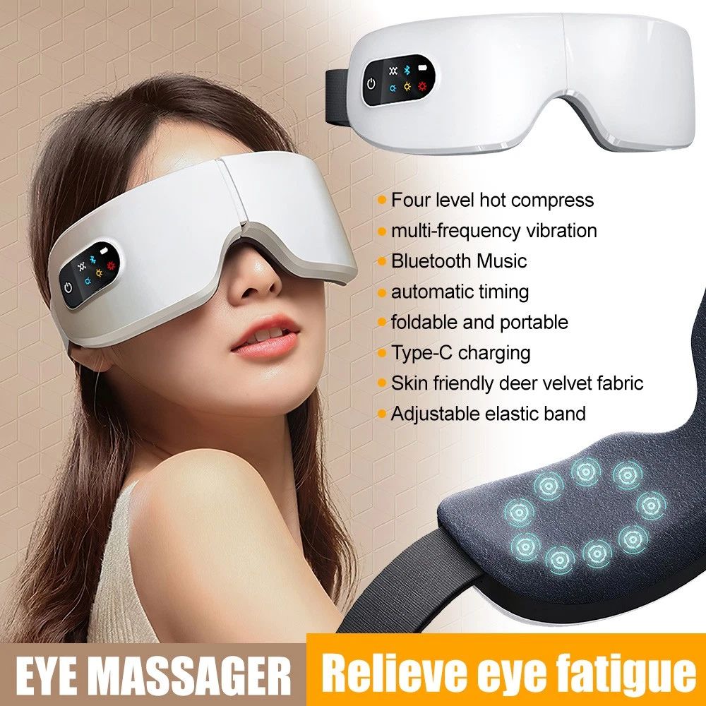 Electric heated eye massager