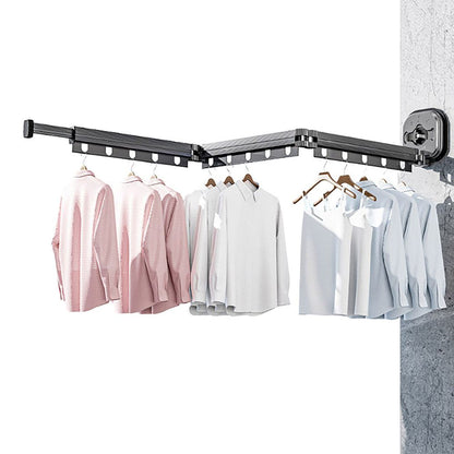 Retractable Folding Clothes Hanger Wall Mounted Cloth Drying Rack Space Saving