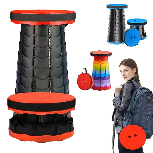Retractable Portable Chair Stool Folding Telescoping Seat Camping Fishing Chair
