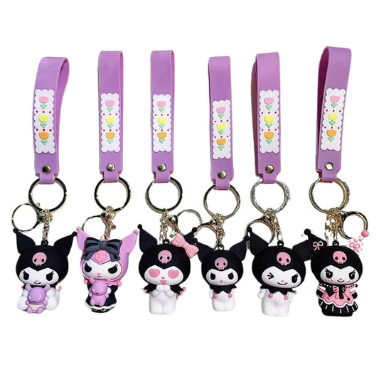 Sanrio Kuromi Cartoon Keyring Cute Keychain Bag Charm Pendent Kids Gift