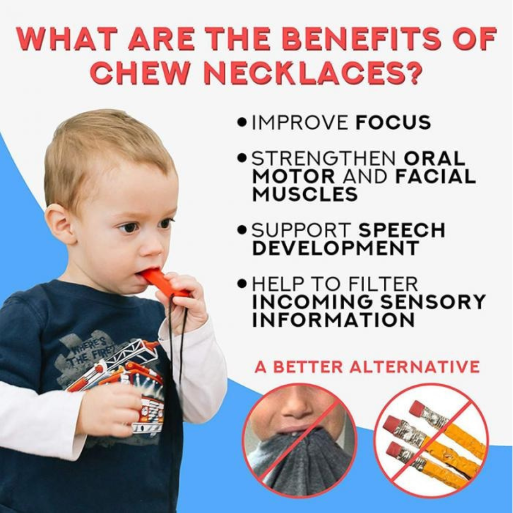 Sensory Chew Necklace For Biting, Teething, Autism, ADHD & Fidgeting