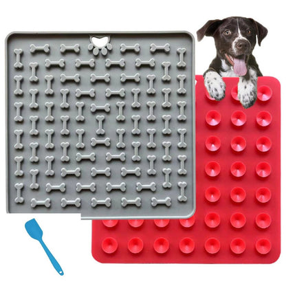 Silicone Dog Pet Lick Mat Pad Boredom Buster Slow Feeder Bath Grooming Helper