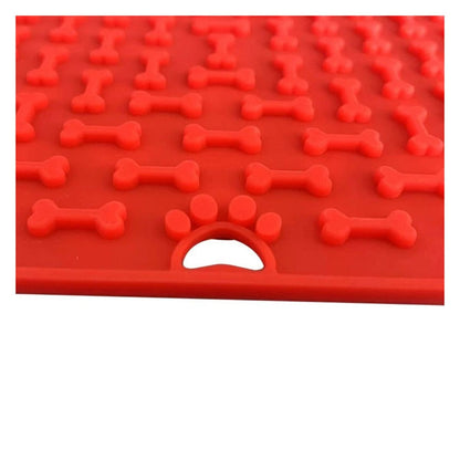Silicone Dog Pet Lick Mat Pad Boredom Buster Slow Feeder Bath Grooming Helper