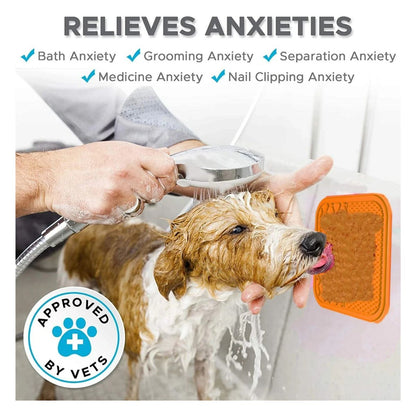 Silicone Dog Pet Lick Mat Pad Grooming Helper Boredom Buster Slow Feeder Bath