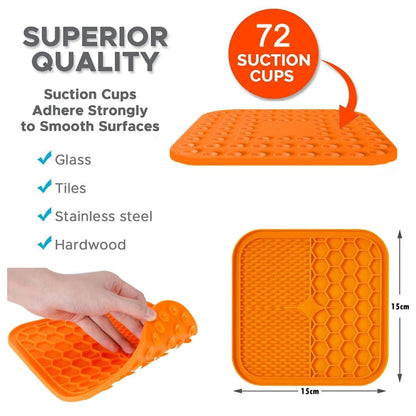 Silicone Dog Pet Lick Mat Pad Grooming Helper Boredom Buster Slow Feeder Bath