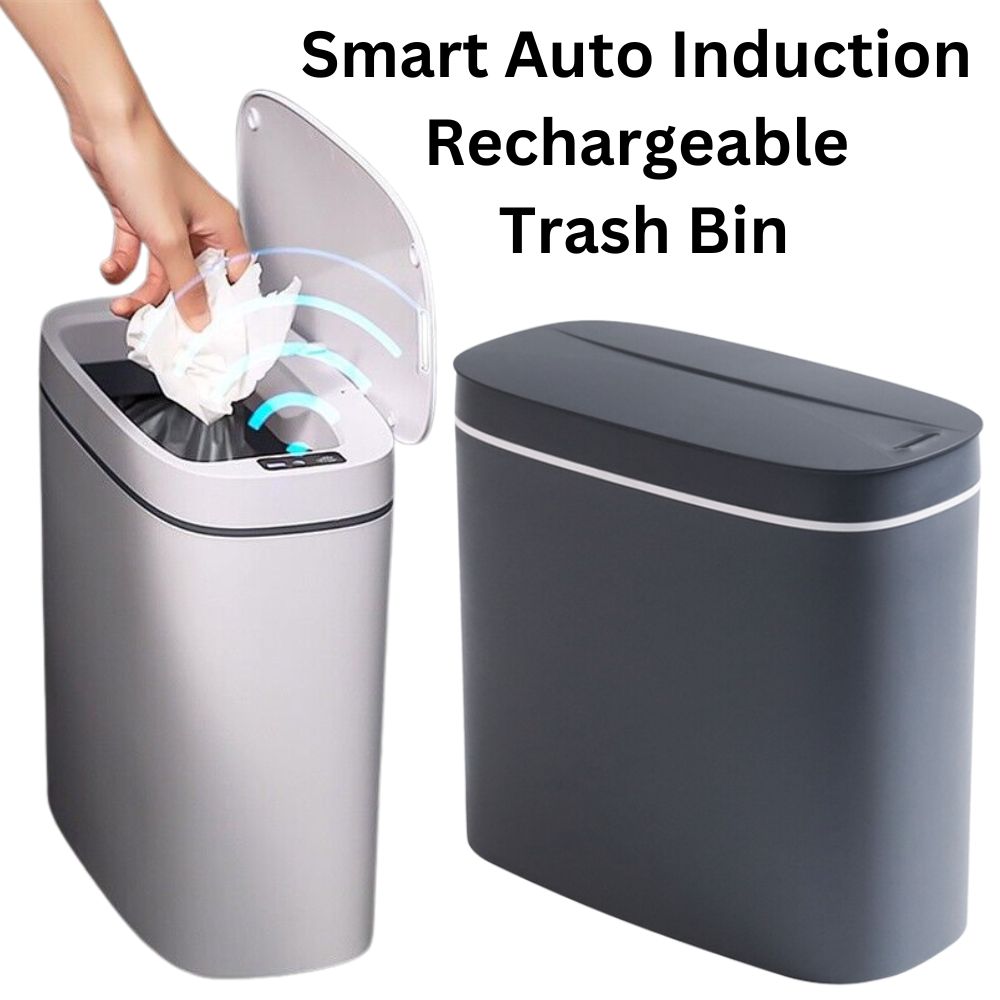 Smart Auto Induction Trash Can Rubbish Rechargeable Waste Bin Slim No Touching