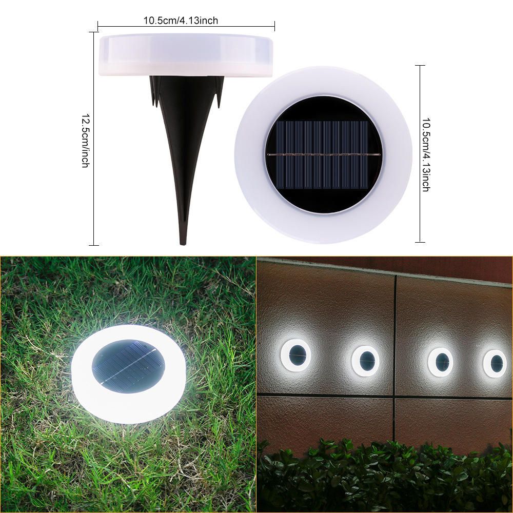 4PCS Solar LED Garden Wall Light Waterproof White Outdoor Lamp Auto Sensor