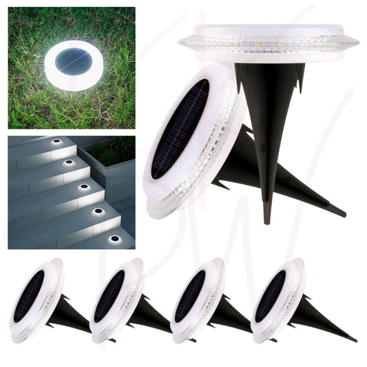 4PCS Solar LED Garden Wall Light Waterproof White Outdoor Lamp Auto Sensor