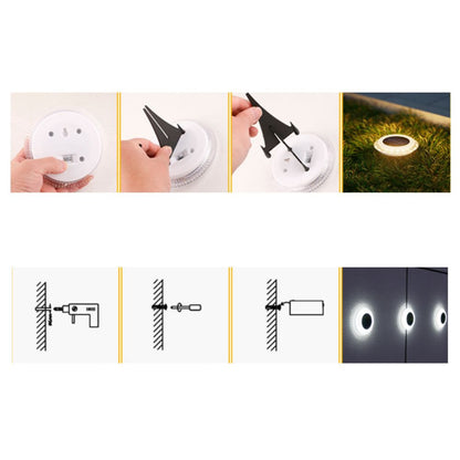 4PCS Solar LED Garden Wall Light Waterproof White Outdoor Lamp Auto Sensor