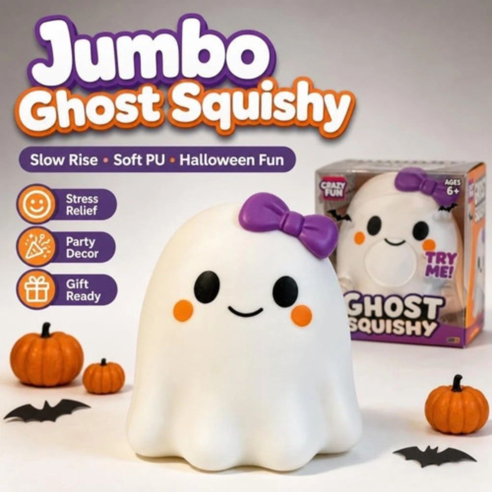 Jumbo ghost squishy approximately 14.5cm tall