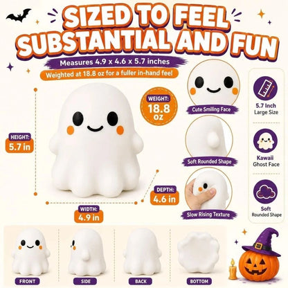 Matte finish ghost squishy shown on a desk