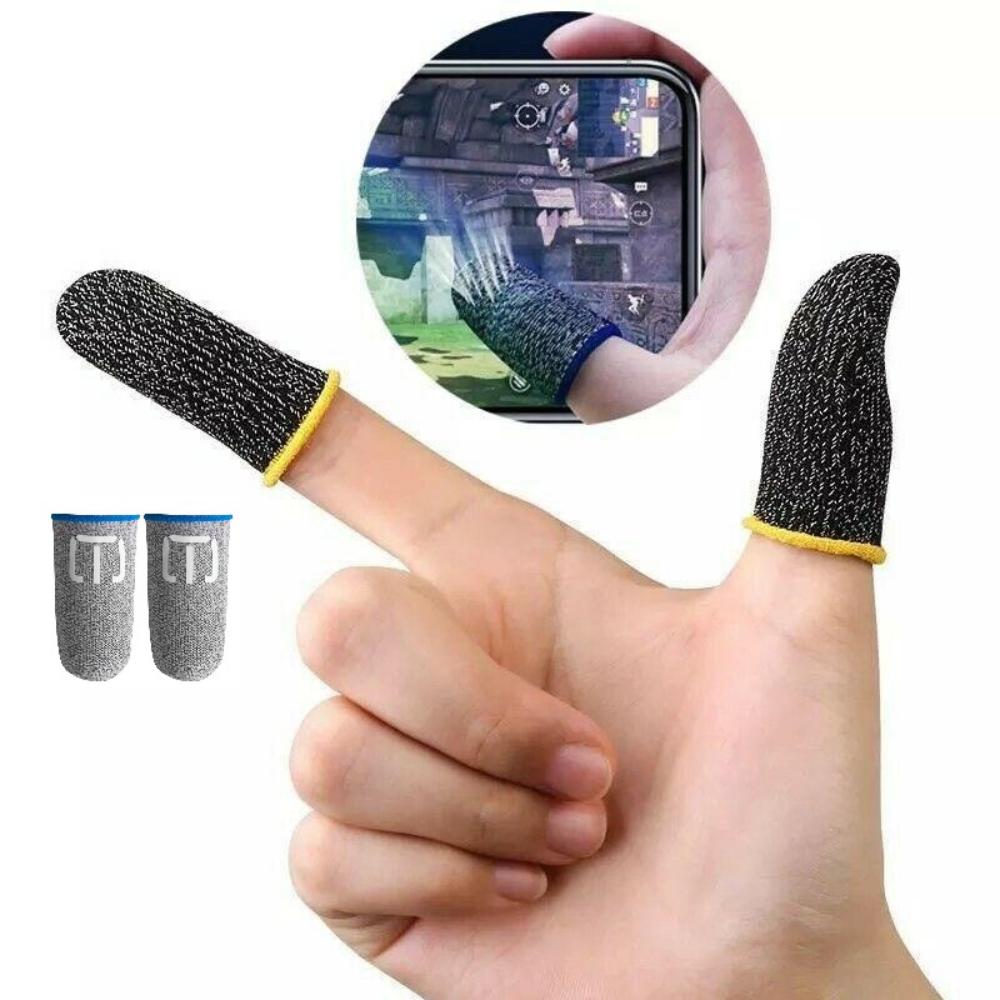 Sweatproof Mobile Gaming Finger Sleeve - Touchscreen Game Controller Thumb Gloves