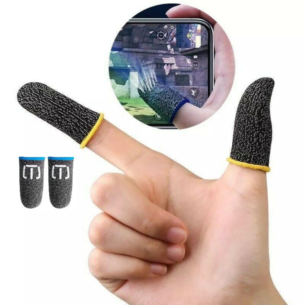 Sweatproof Mobile Gaming Finger Sleeve - Touchscreen Game Controller Thumb Gloves