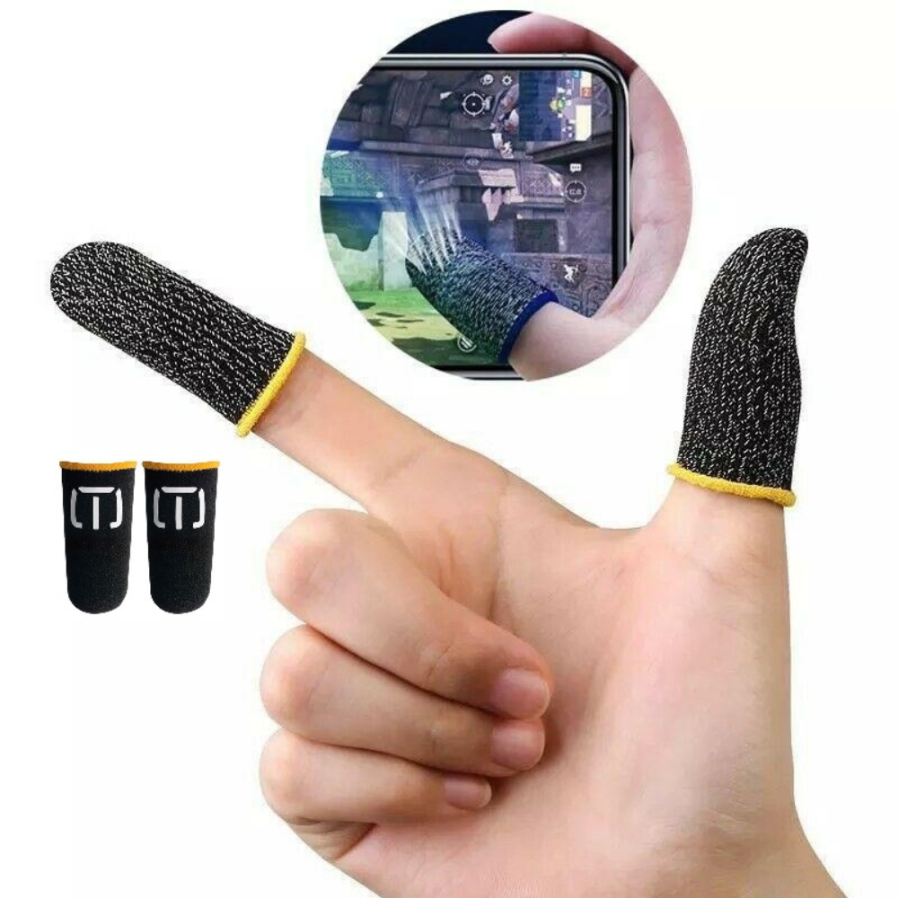 Sweatproof Mobile Gaming Finger Sleeve - Touchscreen Game Controller Thumb Gloves