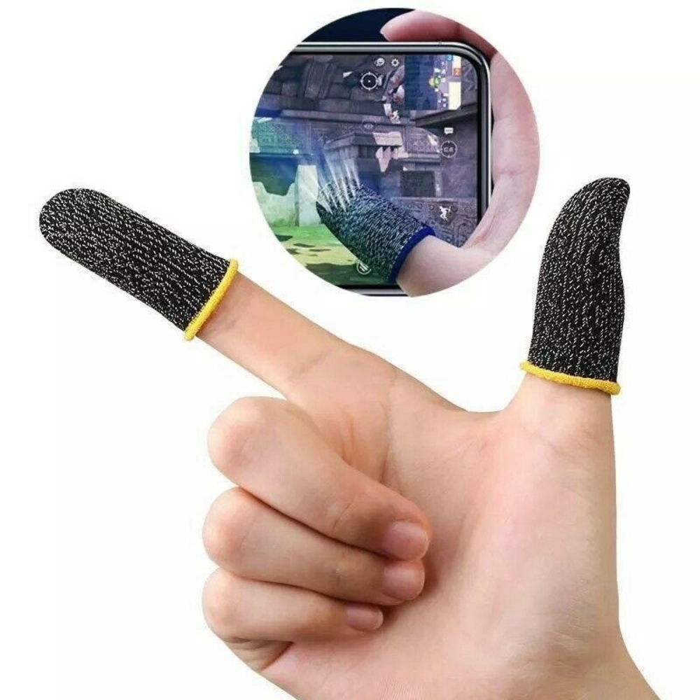 Sweatproof Mobile Gaming Finger Sleeve - Touchscreen Game Controller Thumb Gloves