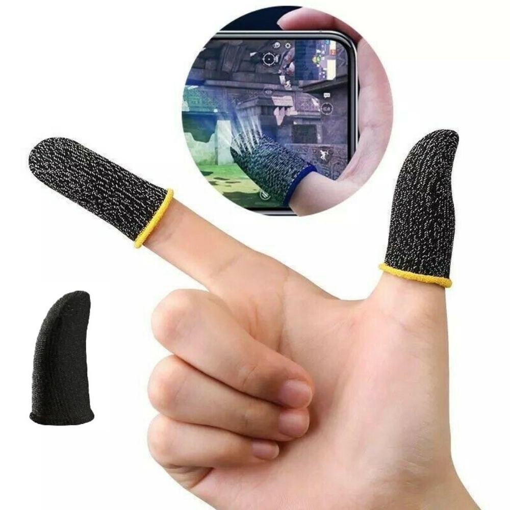 Sweatproof Mobile Gaming Finger Sleeve - Touchscreen Game Controller Thumb Gloves