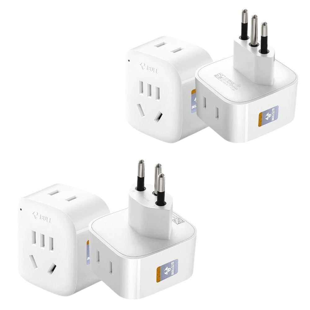 Swiss and Italy to Australia travel power adapter plug in white