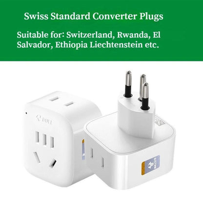 Swiss Type J plug adapter for Australian sockets