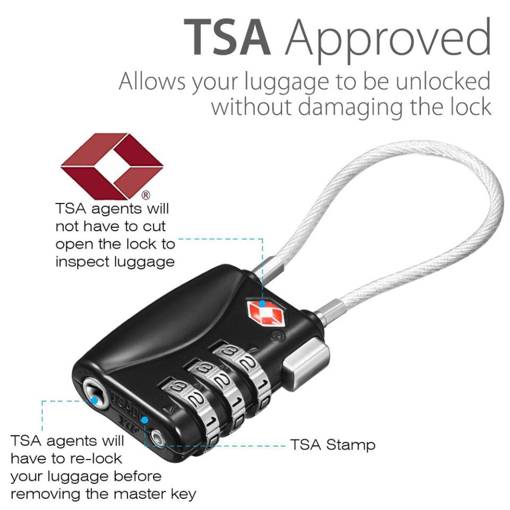 TSA Security 3 Combination Travel Suitcase Code Lock Padlock Luggage Bag