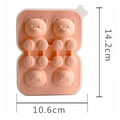 Teddy Bear Shape 3D Ice Cube Maker Silicone Moulds DIY Cake Chocolate Mould Tray