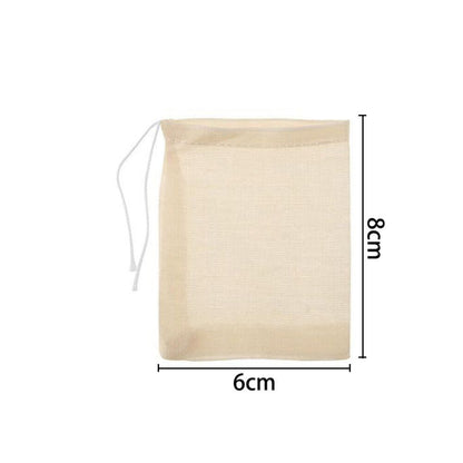 UP 50x Reusable Cotton Filter Bags 100% Cotton Muslin Spices Herbs Tea Soup Drawstring