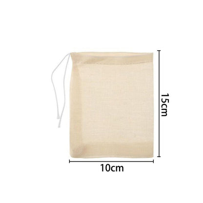 UP 50x Reusable Cotton Filter Bags 100% Cotton Muslin Spices Herbs Tea Soup Drawstring