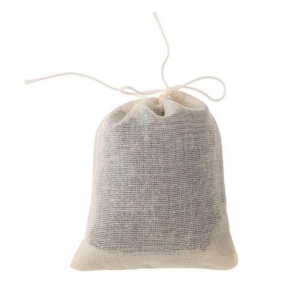 UP 50x Reusable Cotton Filter Bags 100% Cotton Muslin Spices Herbs Tea Soup Drawstring