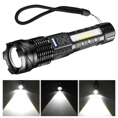 USB Rechargeable LED Flashlight Spotlight Torch Handheld Adventure Flashlight