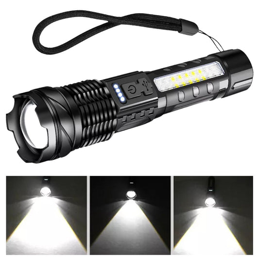 USB Rechargeable LED Flashlight Spotlight Torch Handheld Adventure Flashlight