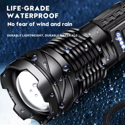 USB Rechargeable LED Flashlight Spotlight Torch Handheld Adventure Flashlight