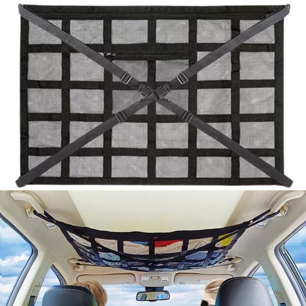 Universal Car Ceiling Storage Net Bag Car Roof Cargo Net Mesh Campervan Storage